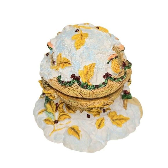 Charming Tails Dean Hriff Globe Nut Shell Trinket Box Mice Nut 1994 Fall Autumn - Picture 6 of 6